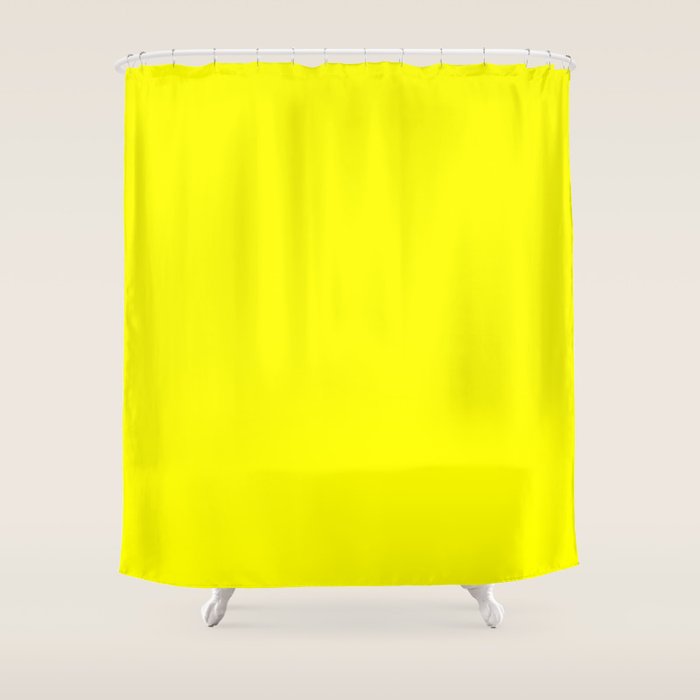 Bright Fluorescent Yellow Neon Shower Curtain