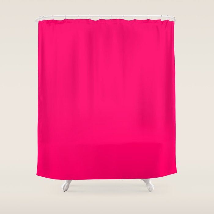 Bright Fluorescent Pink Neon Shower Curtain