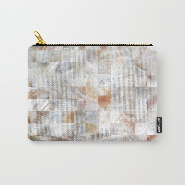 Mother Of Pearl, Exotic Tiles Photography, Neutral Minimal Geometrical Graphic Design Carry All Pouch