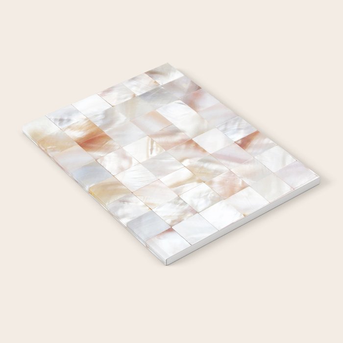 Mother Of Pearl, Exotic Tiles Photography, Neutral Minimal Geometrical Graphic Design Notebook