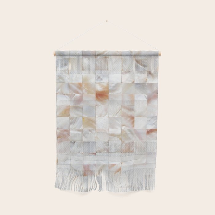Mother Of Pearl, Exotic Tiles Photography, Neutral Minimal Geometrical Graphic Design Wall Hanging