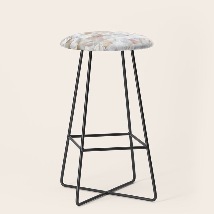 Mother Of Pearl, Exotic Tiles Photography, Neutral Minimal Geometrical Graphic Design Stool