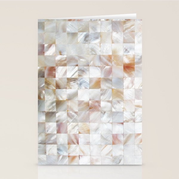 Mother Of Pearl, Exotic Tiles Photography, Neutral Minimal Geometrical Graphic Design Stationery Card