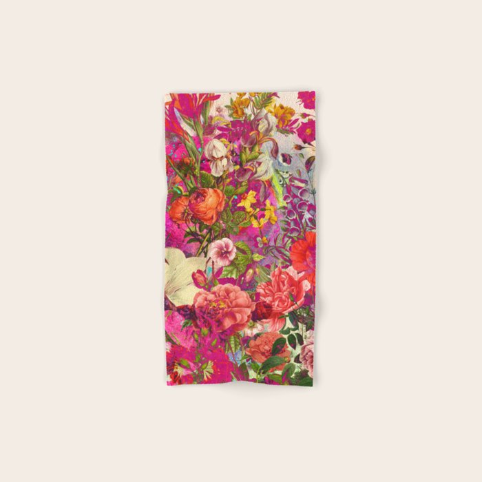 Atomic Garden - Vibrant Flowers Bath Towel