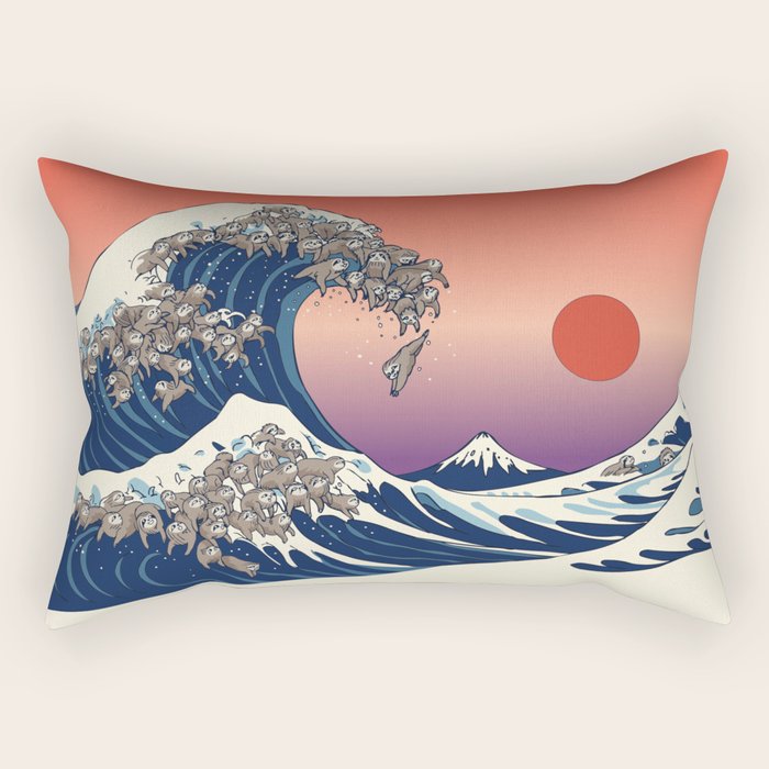 The Great Wave Of Sloth Rectangular Pillow