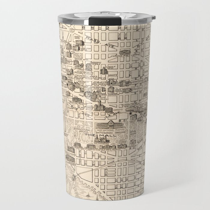 Vintage Map Of Washington D.C. (1914) Travel Mug