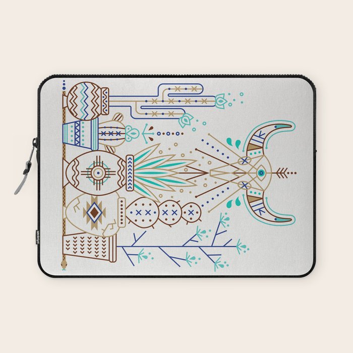 Santa Fe Garden - Turquoise & Brown Laptop Sleeve