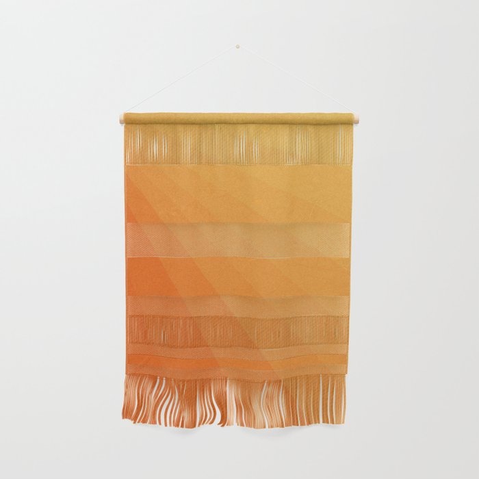 Shades Of Sun - Line Gradient Pattern Between Light Orange And Pale Orange Wall Hanging