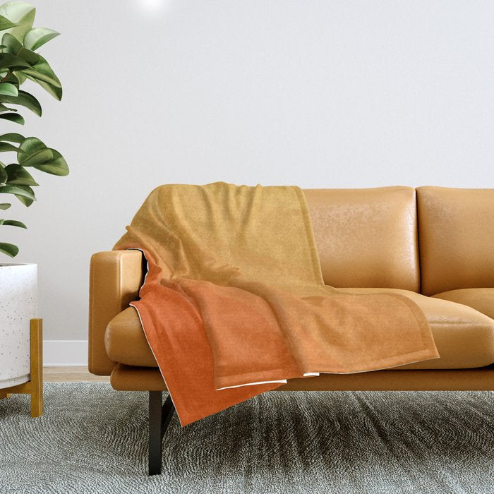 Shades Of Sun - Line Gradient Pattern Between Light Orange And Pale Orange Throw Blanket