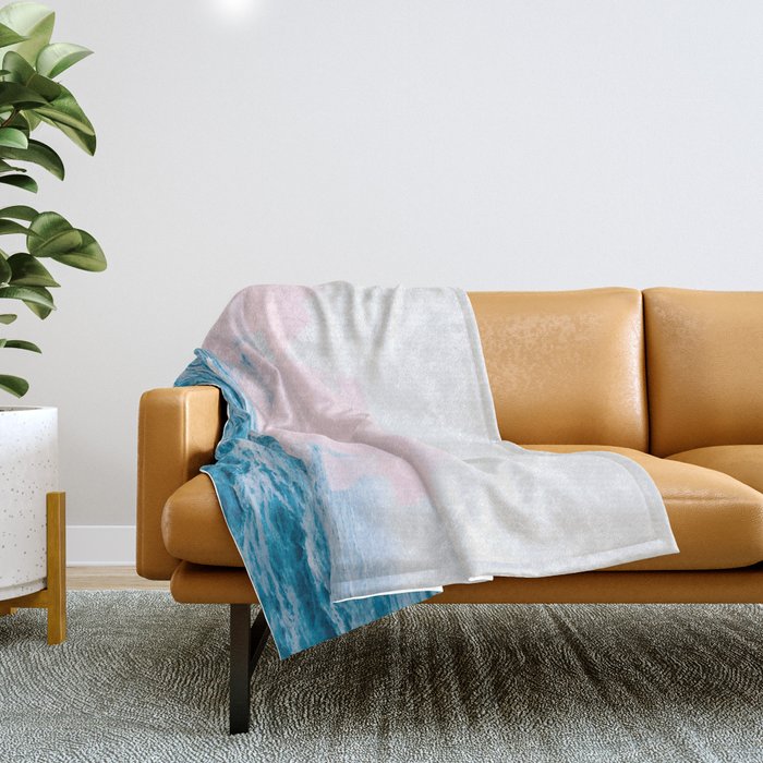 Ocean + Pink #Homestorie #Decor #Buyart Throw Blanket