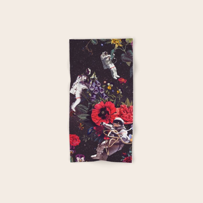 Flowers And Astronauts - Space Bath Towel