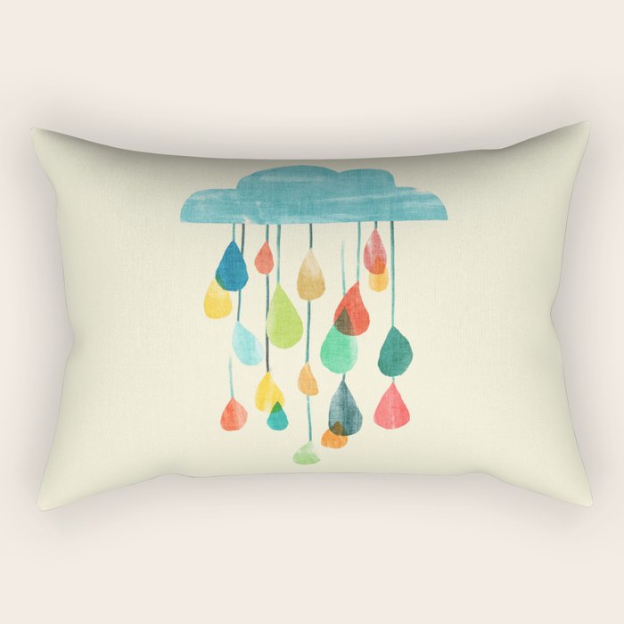 Cloudy With A Chance Of Rainbow Rectangular Pillow