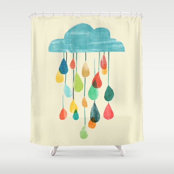 Cloudy With A Chance Of Rainbow Shower Curtain