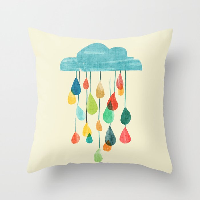 Cloudy With A Chance Of Rainbow Throw Pillow