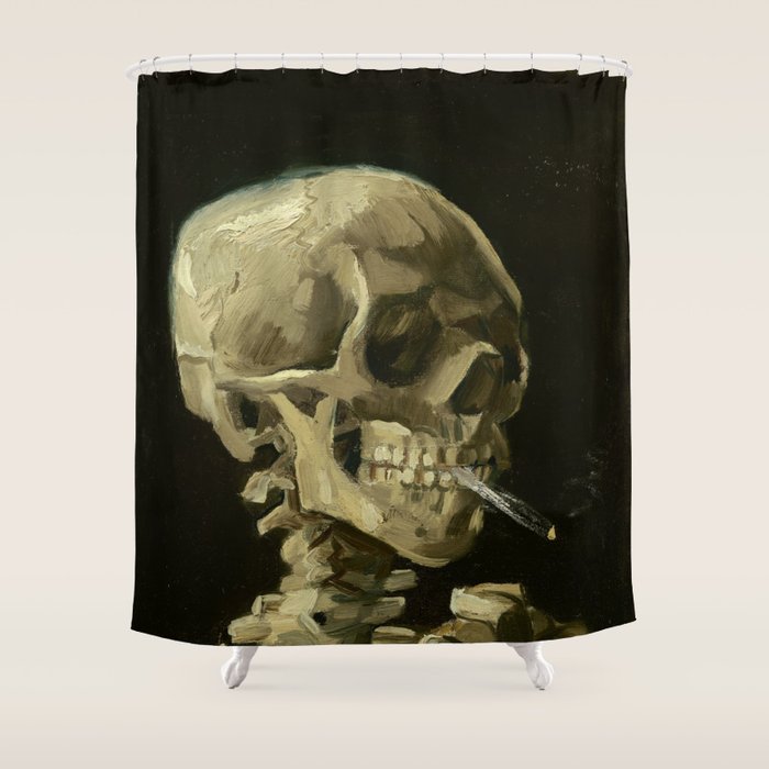 Vincent Van Gogh - Skull Of A Skeleton With Burning Cigarette Shower Curtain