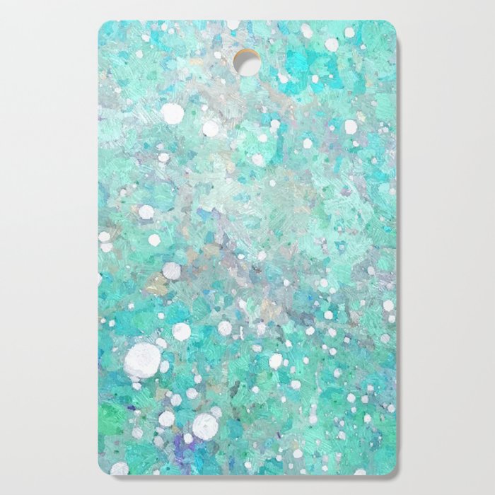 Blue Green Dreamy Marble, Minimal Abstract Pastel Graphic Design Eclectic Bohemian Painting Texture Cutting Board