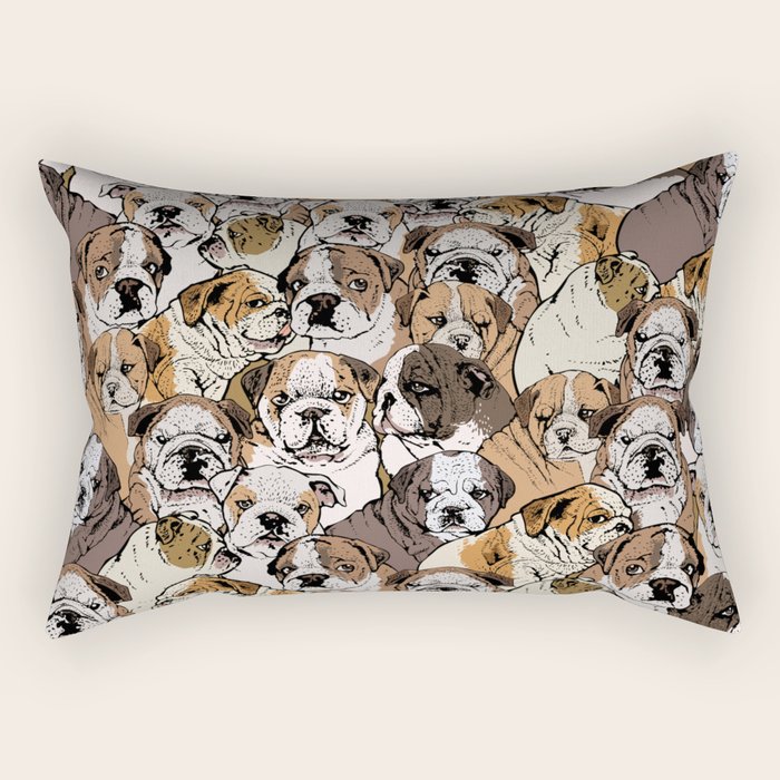 Social English Bulldog Rectangular Pillow