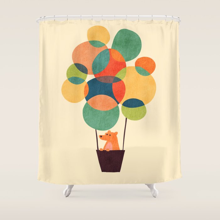Whimsical Hot Air Balloon Shower Curtain