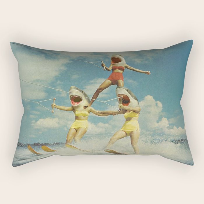 On Evil Beach - Shark Attack Rectangular Pillow