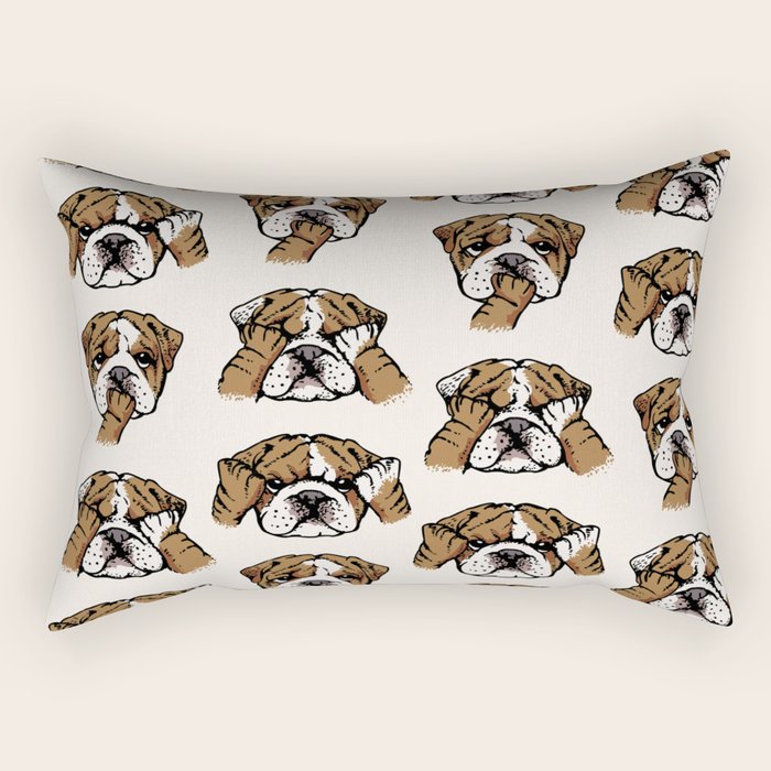 No Evil English Bulldog Rectangular Pillow