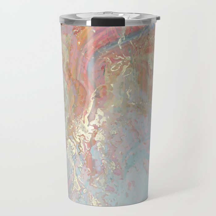 Marble Luxe, Abstract Nature Bohemian Texture, Blush Gold Scandanavian Pastel Neutral Travel Mug