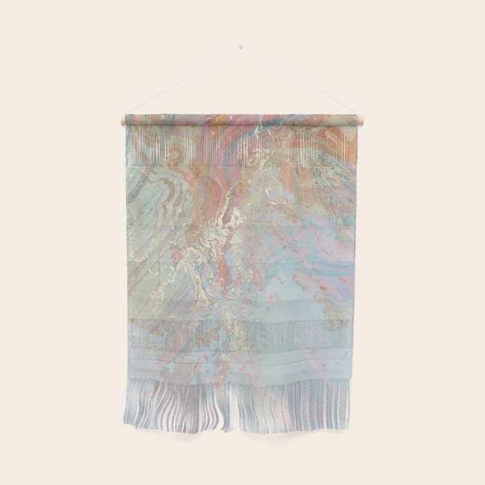 Marble Luxe, Abstract Nature Bohemian Texture, Blush Gold Scandanavian Pastel Neutral Wall Hanging