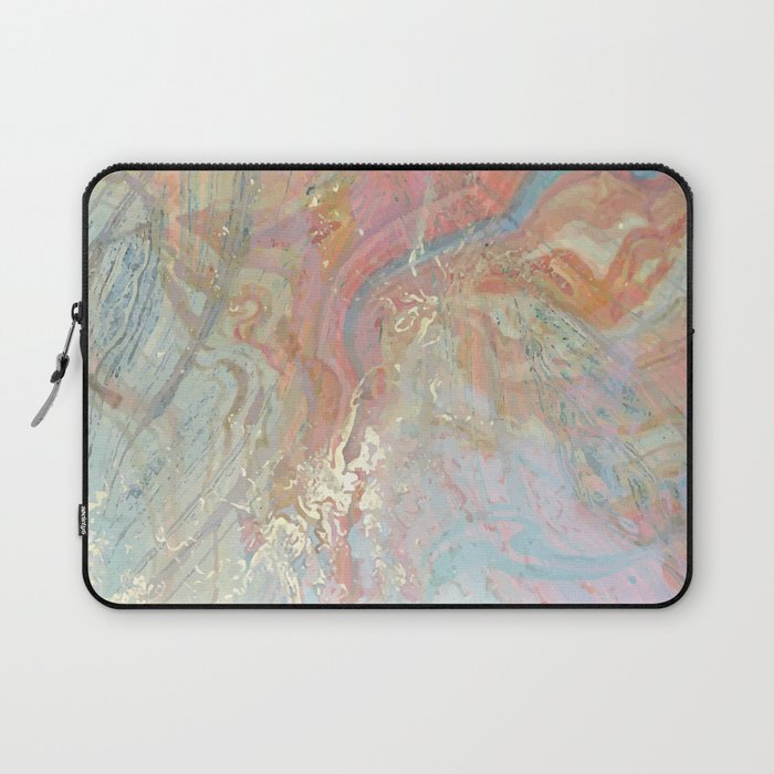 Marble Luxe, Abstract Nature Bohemian Texture, Blush Gold Scandanavian Pastel Neutral Laptop Sleeve
