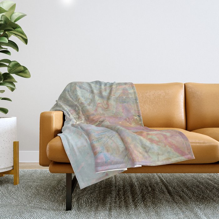 Marble Luxe, Abstract Nature Bohemian Texture, Blush Gold Scandanavian Pastel Neutral Throw Blanket