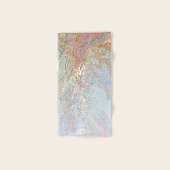 Marble Luxe, Abstract Nature Bohemian Texture, Blush Gold Scandanavian Pastel Neutral Bath Towel