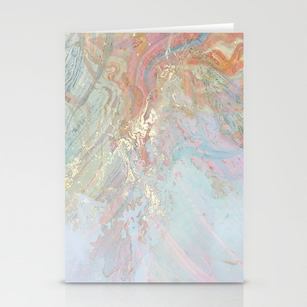 Marble Luxe, Abstract Nature Bohemian Texture, Blush Gold Scandanavian Pastel Neutral Stationery Card
