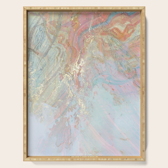 Marble Luxe, Abstract Nature Bohemian Texture, Blush Gold Scandanavian Pastel Neutral Serving Tray