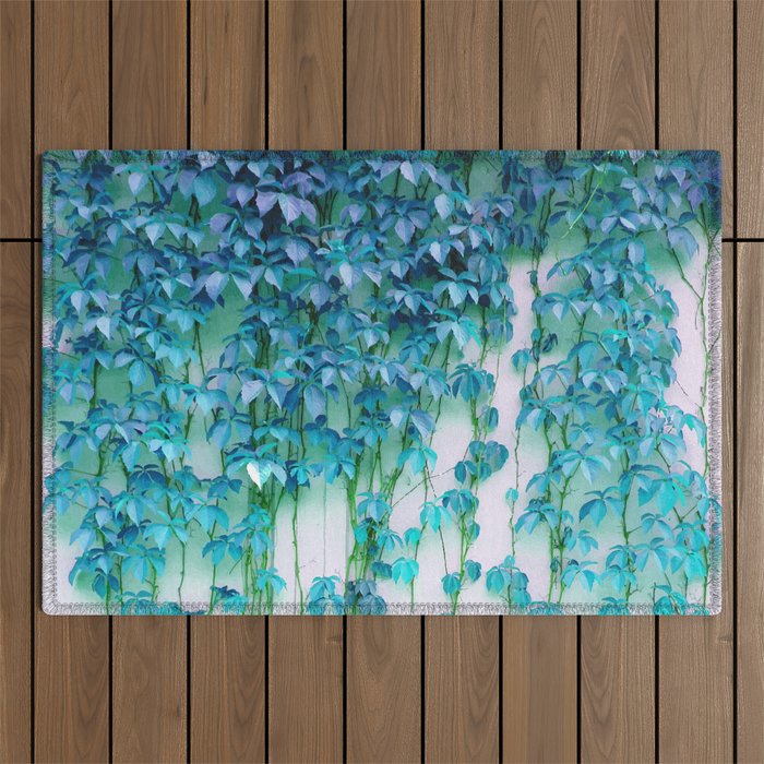 Average Absence, Botanical Minimal Nature Creepers Plants, Tropical Watercolor Bohemian Painting Outdoor Rug