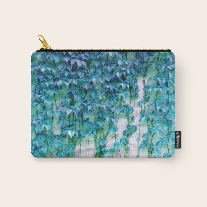 Average Absence, Botanical Minimal Nature Creepers Plants, Tropical Watercolor Bohemian Painting Carry All Pouch