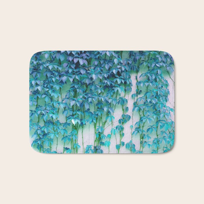 Average Absence, Botanical Minimal Nature Creepers Plants, Tropical Watercolor Bohemian Painting Bath Mat