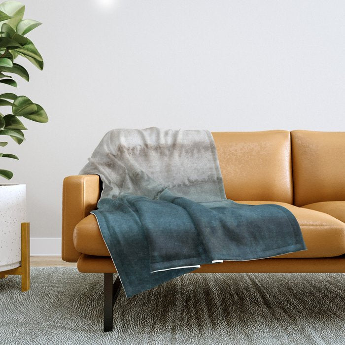 Within The Tides - Crashing Waves Teal Throw Blanket