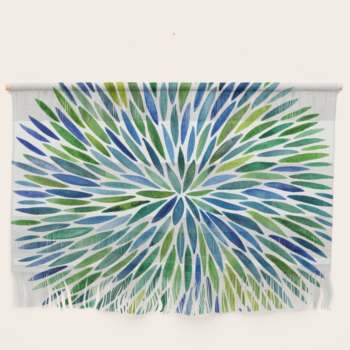 Watercolor Burst - Blue & Green Wall Hanging