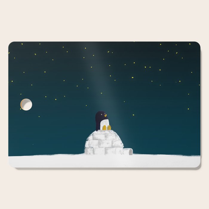 Star Gazing - Penguin'S Dream Of Flying Cutting Board