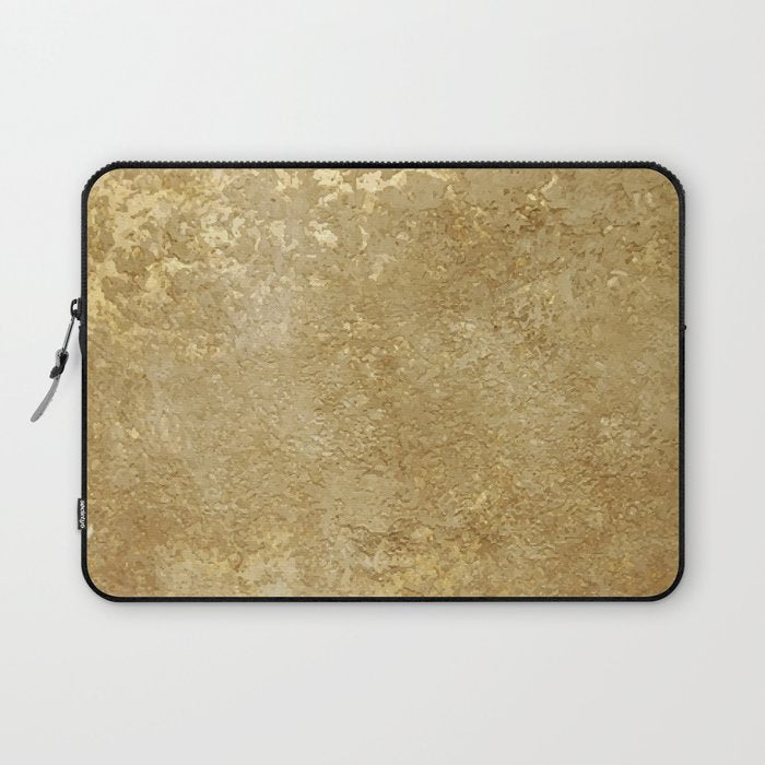 Gold Rush, Golden Shimmer Texture, Exotic Metallic Shine Graphic Design Laptop Sleeve