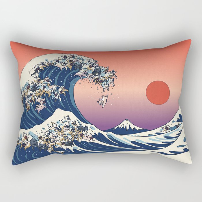 The Great Wave Of  French Bulldog Rectangular Pillow