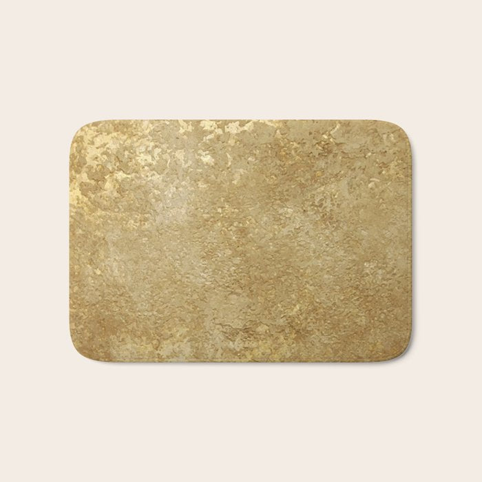 Gold Rush, Golden Shimmer Texture, Exotic Metallic Shine Graphic Design Bath Mat