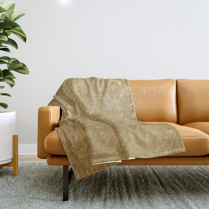 Gold Rush, Golden Shimmer Texture, Exotic Metallic Shine Graphic Design Throw Blanket