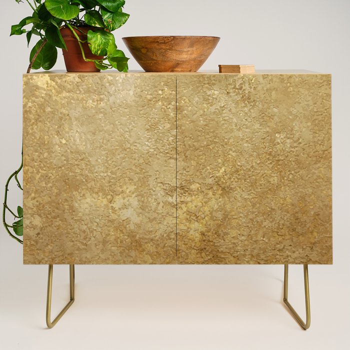 Gold Rush, Golden Shimmer Texture, Exotic Metallic Shine Graphic Design Credenza