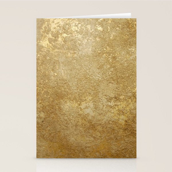 Gold Rush, Golden Shimmer Texture, Exotic Metallic Shine Graphic Design Stationery Card