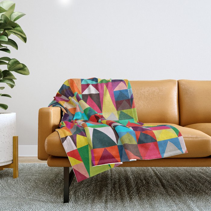 Abstract Geometric Mountains Throw Blanket
