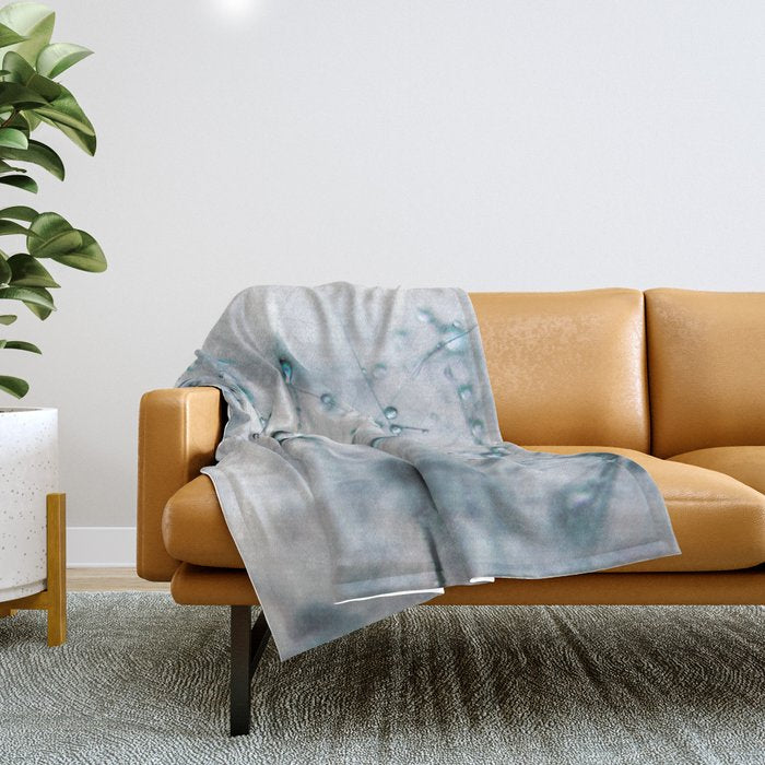 Dandelion Blue - Elegant Flower Photography By Ingrid Beddoes Throw Blanket