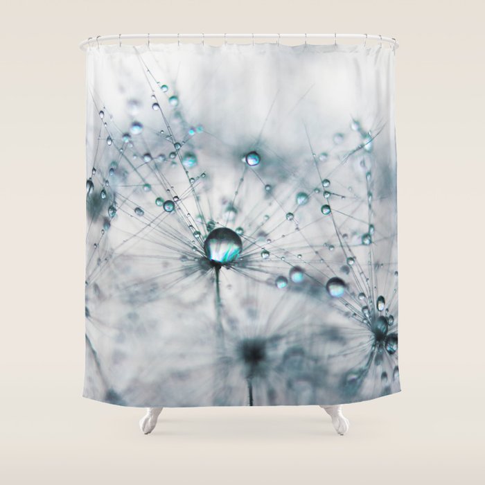 Dandelion Blue - Elegant Flower Photography By Ingrid Beddoes Shower Curtain