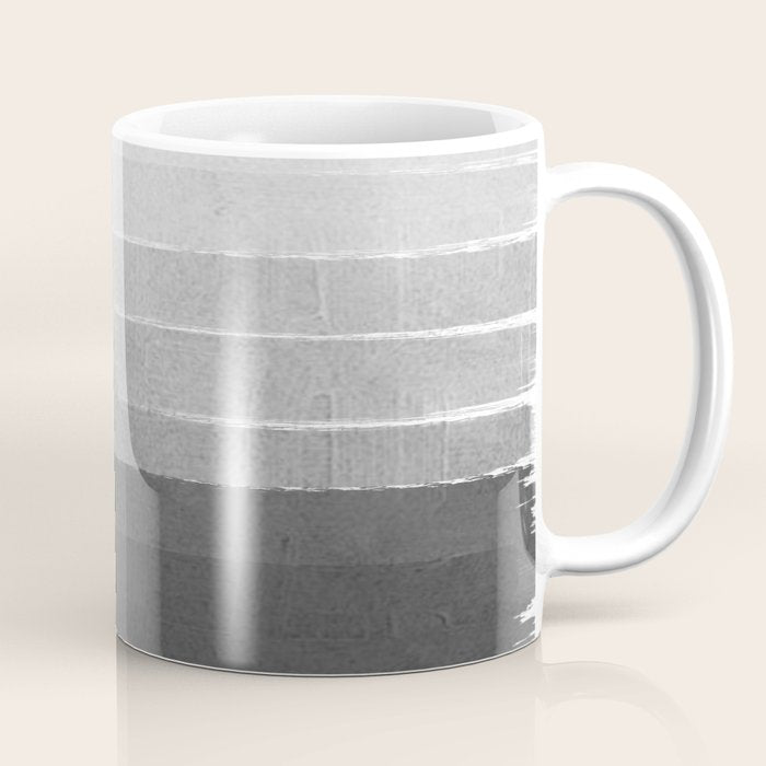 Brushstroke - Ombre Grey, Charcoal, Minimal, Monochrome, Black And White, Trendy,  Painterly Art  Coffee Mug