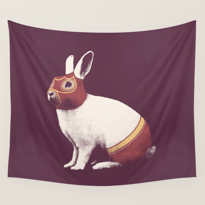 Lapin Catcheur (Rabbit Wrestler) Wall Tapestry