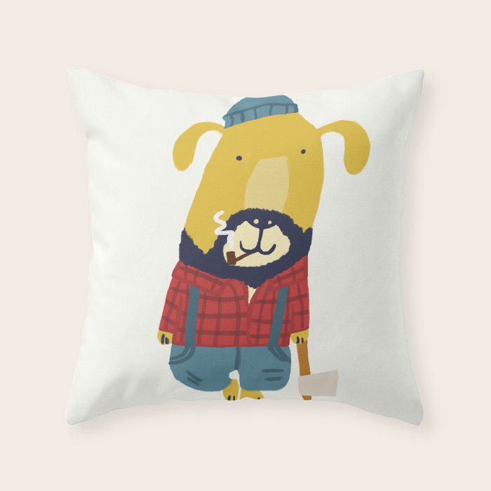 Rugged Roger - The Lumberjack Throw Pillow