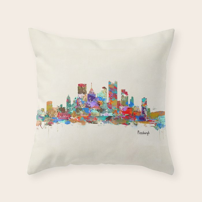 Pittsburgh Pennsylvania Skyline Throw Pillow